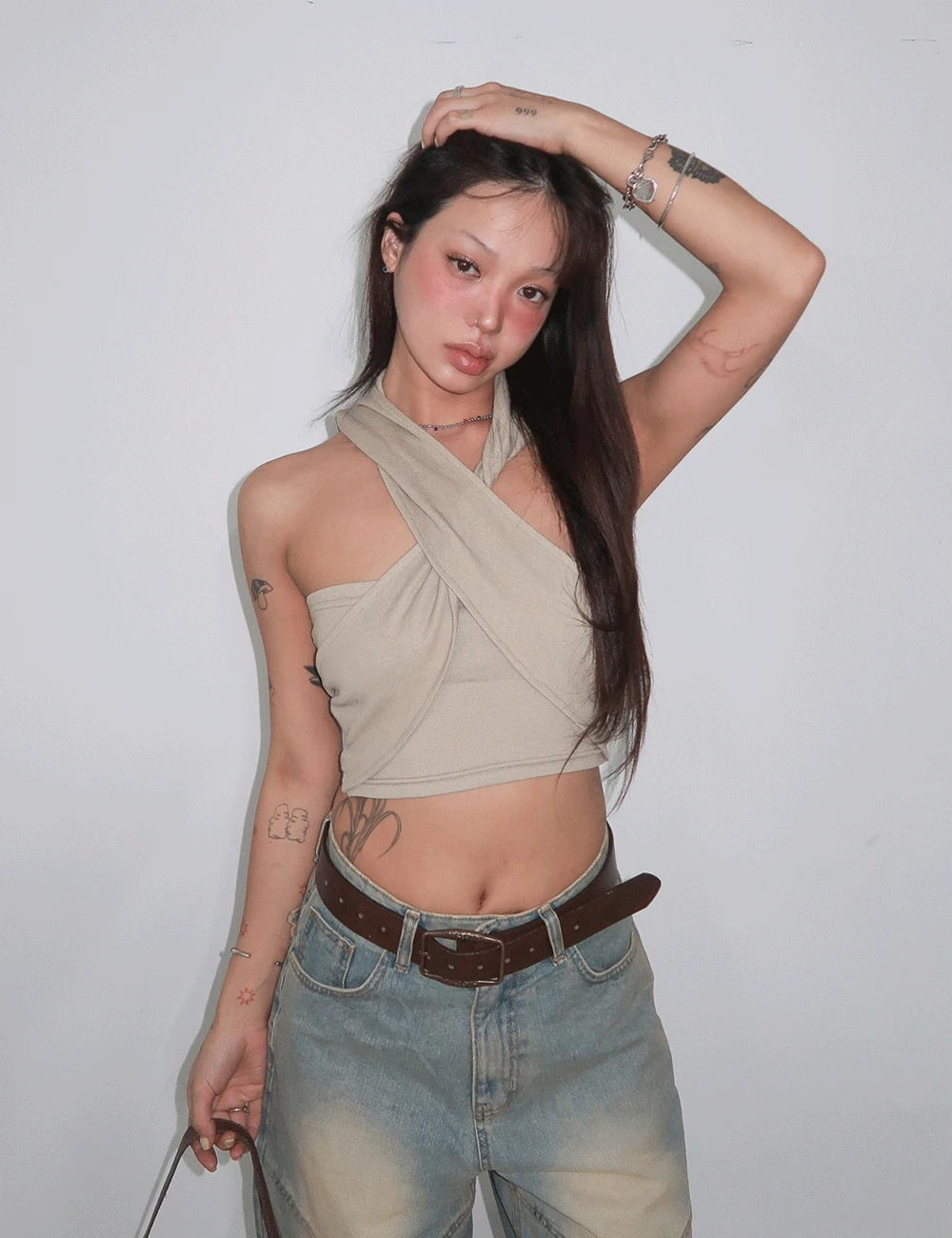 CROSS HOOD SLEEVELESS / 크로스 후드 슬리브리스