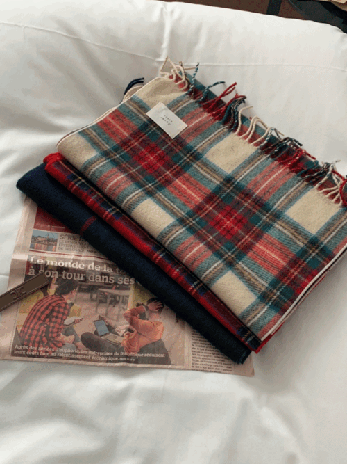 캐롤 체크 울 머플러