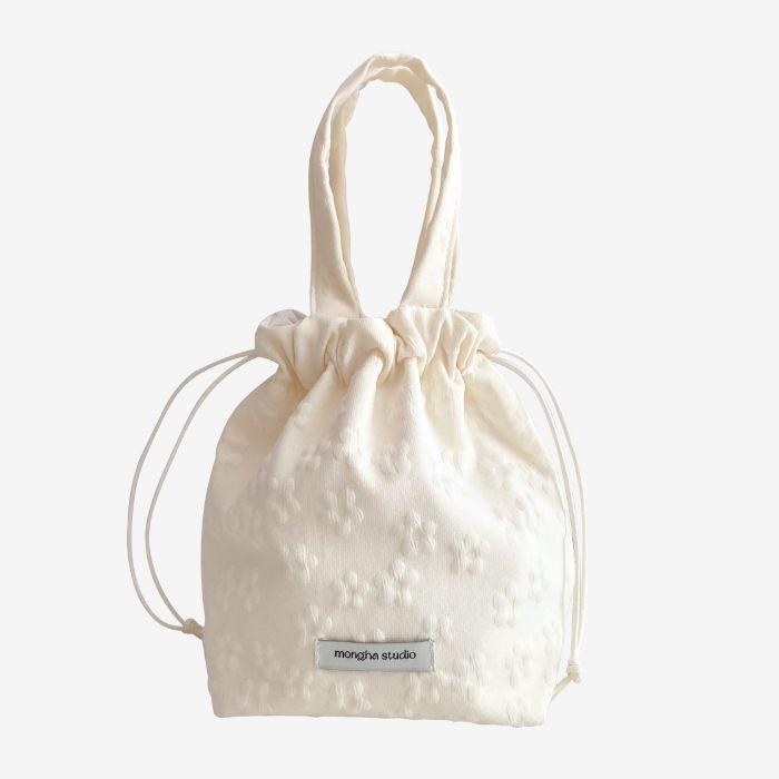 Jacquard Flower Bucket bag - ivory