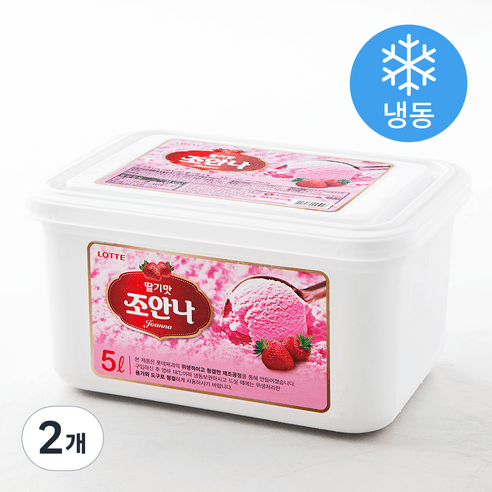 롯데웰푸드 조안나 딸기 빙과 (냉동), 5L, 2개