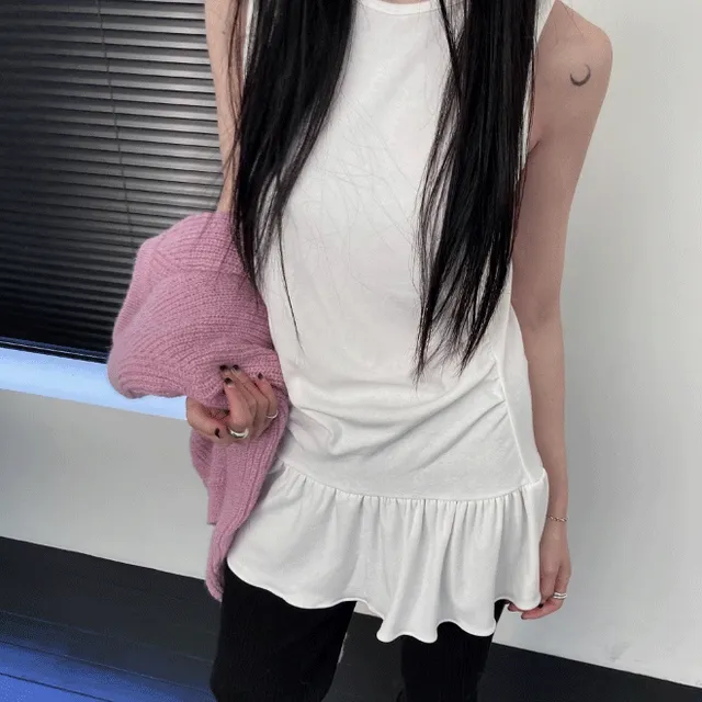 당일발송🩷!!레이어드원피스❤️ 프릴 레이어드 셔링 미니원피스