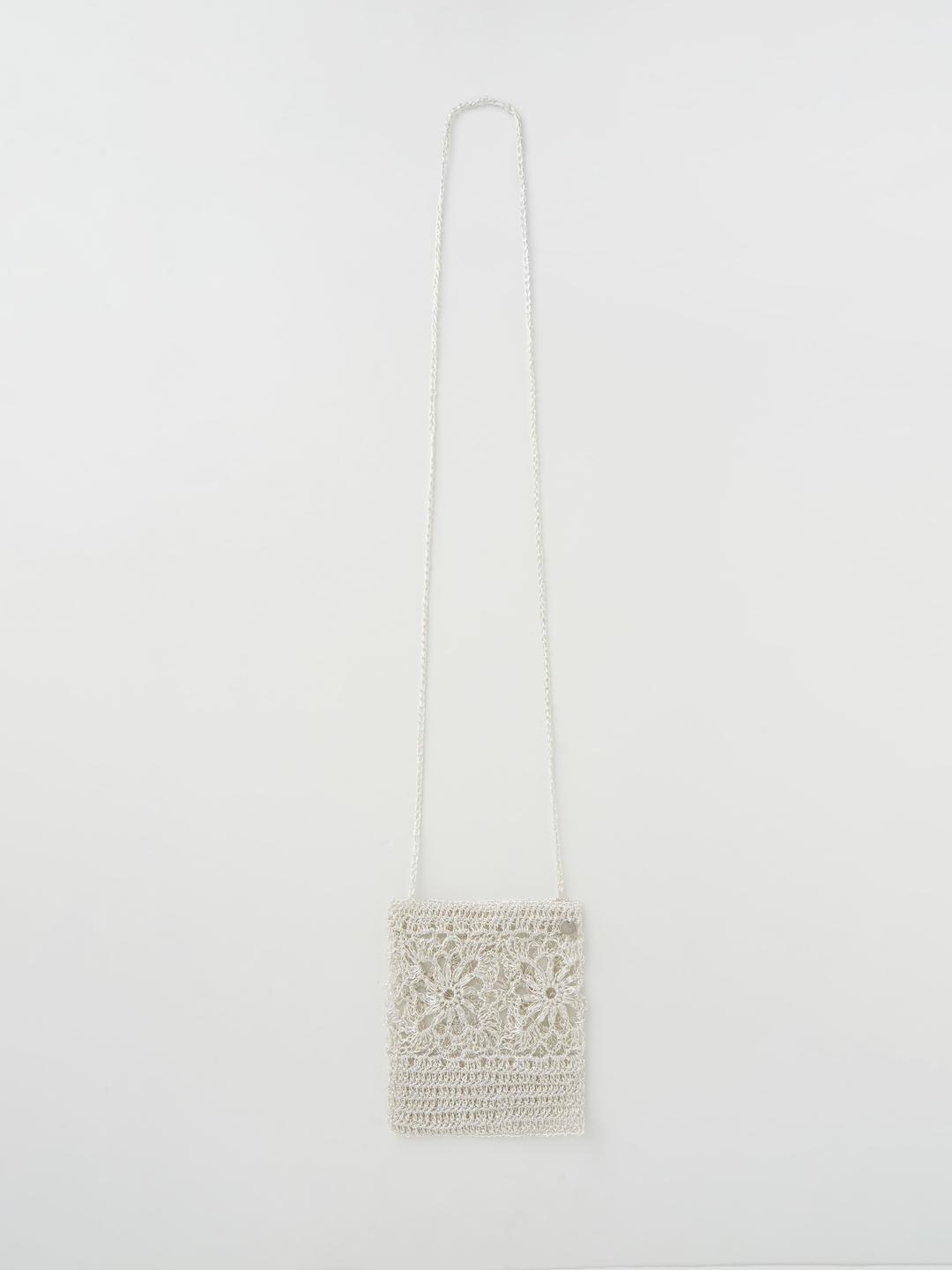 floral cross bag(white silver)
