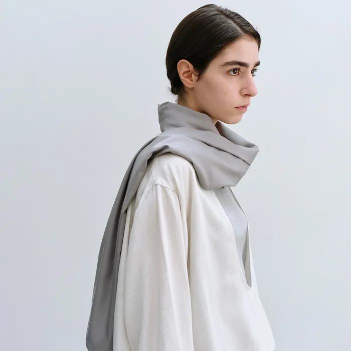 Classic Silk Scarf in Gray