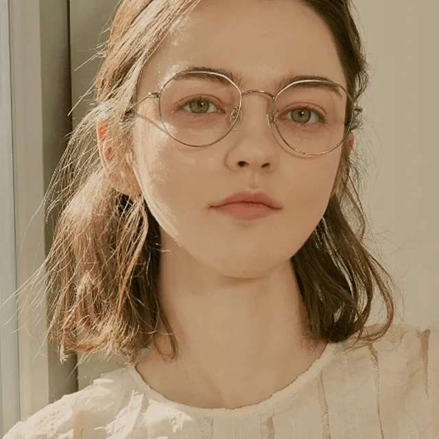 루카디스 W38 위스콘신 엣지 서클 메탈 안경테 우먼 클라우드실버