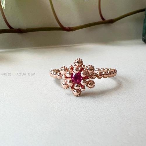 [루비R126] 버블 천연 루비반지 (14K/18K)