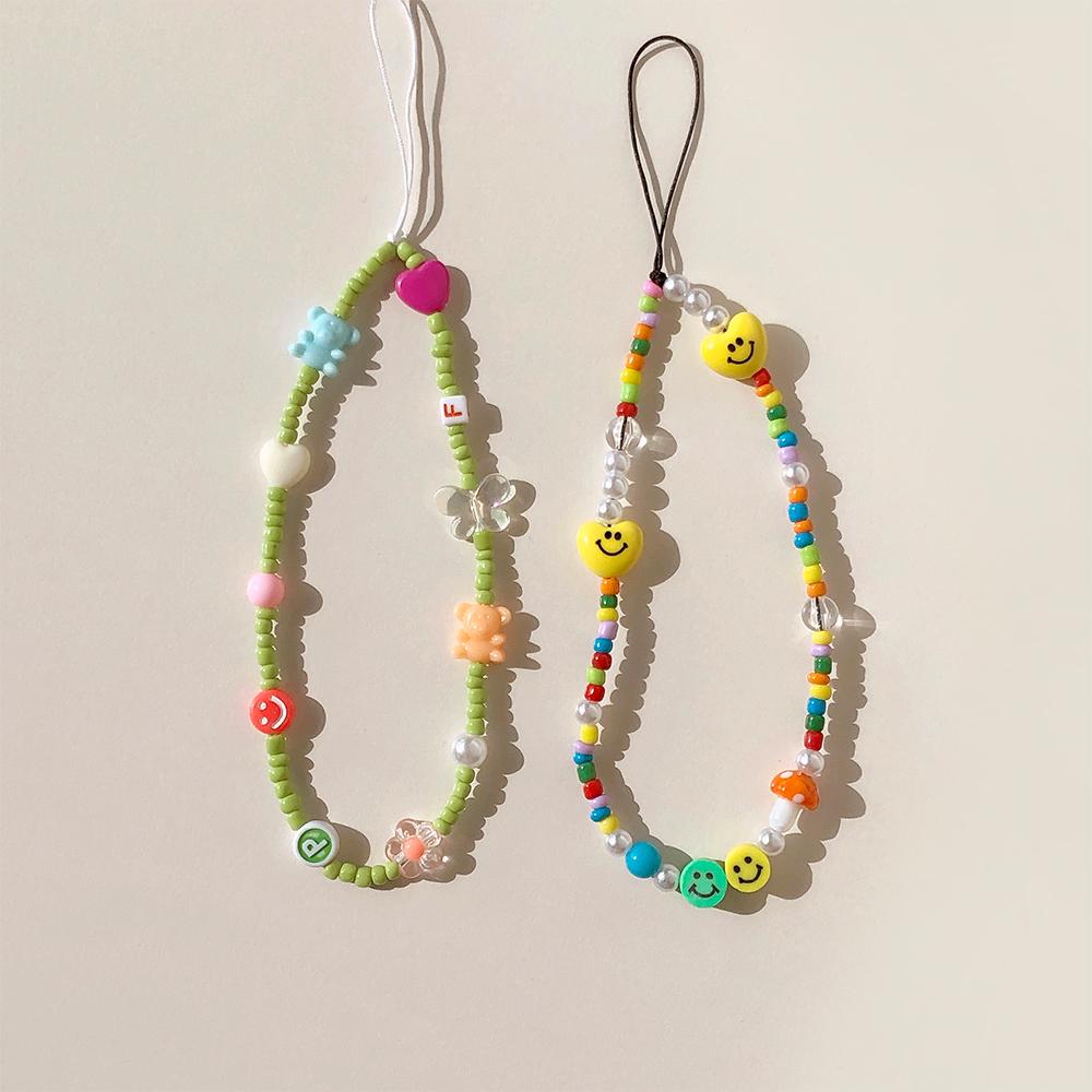 [키치키치] 해피키치 폰스트랩 핸드폰스트랩 커플키링 폰줄 비즈폰줄 스트랩