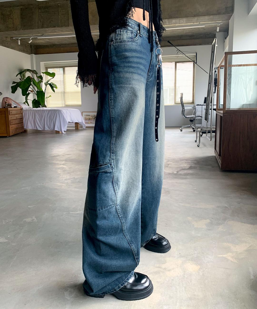 리스훅 [가을신상]프롬트 포켓 커브 데님 팬츠