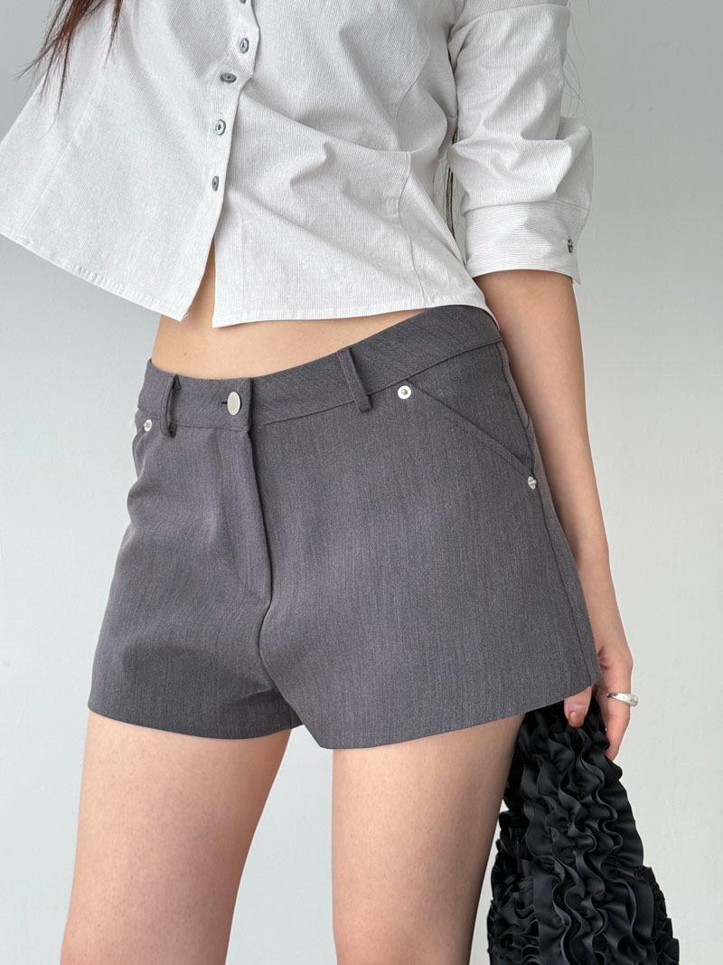 rivet pocket shorts (2color)