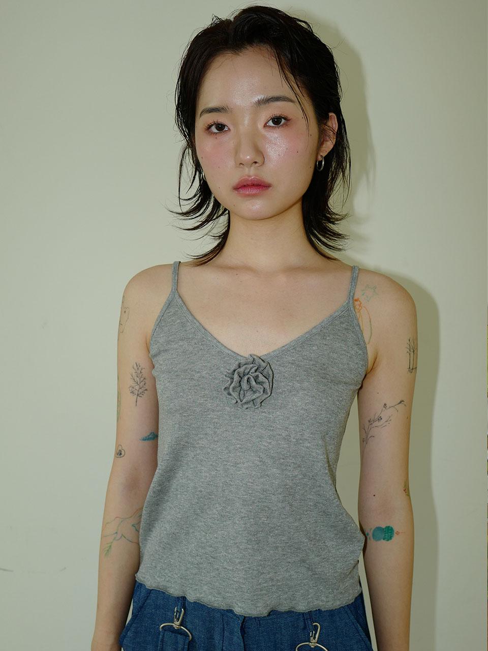 GLITTER SLEEVELESS [GRAY]