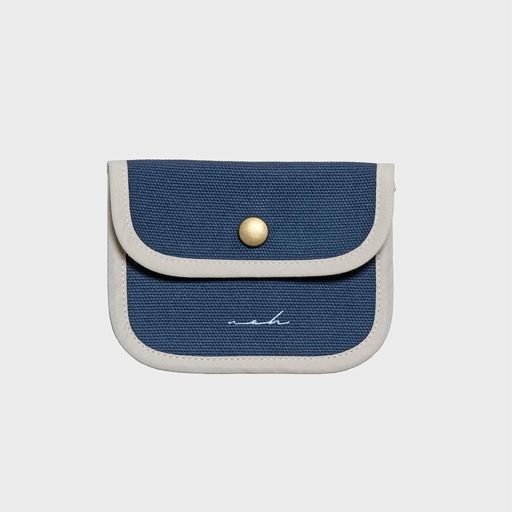 [solid] Signature mini wallet - denimblue