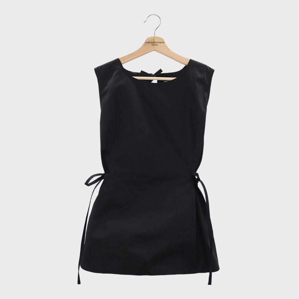 [PARCHMENTFROM] CROSS RIBBON LAYERED VEST