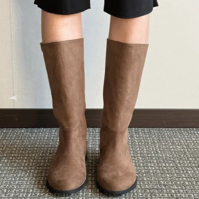 미들부츠) 스웨이드 베이직 하프부츠 [부츠/하프부츠/부츠추천/데일리/캐주얼]