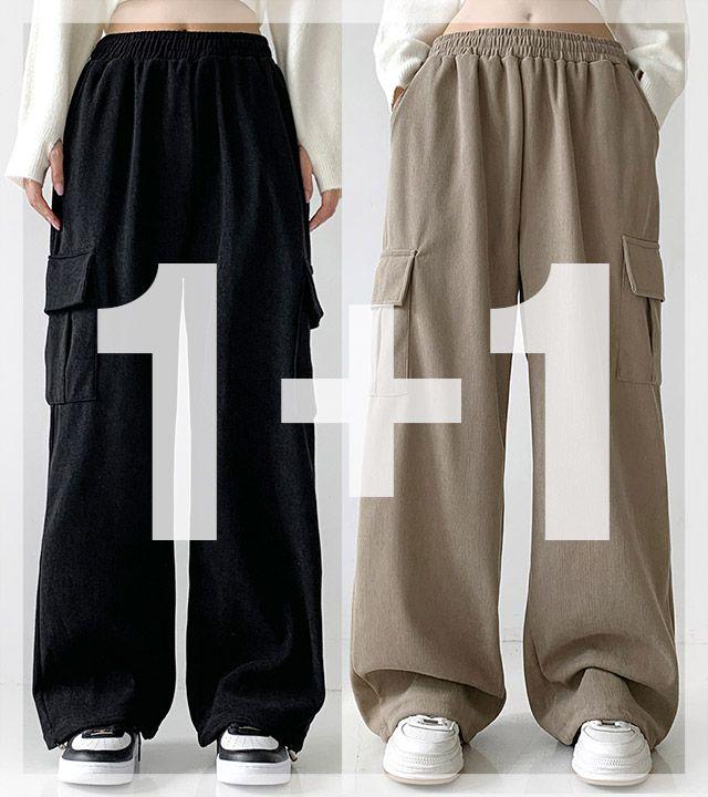 [당일발송][1+1] 겨울팬츠 따뜻기모 코듀로이 양털 스트링 카고바지 기모 와이드 오버핏 밴딩 골덴 스트릿 빅사이즈 8color 남녀공용 빅사이즈