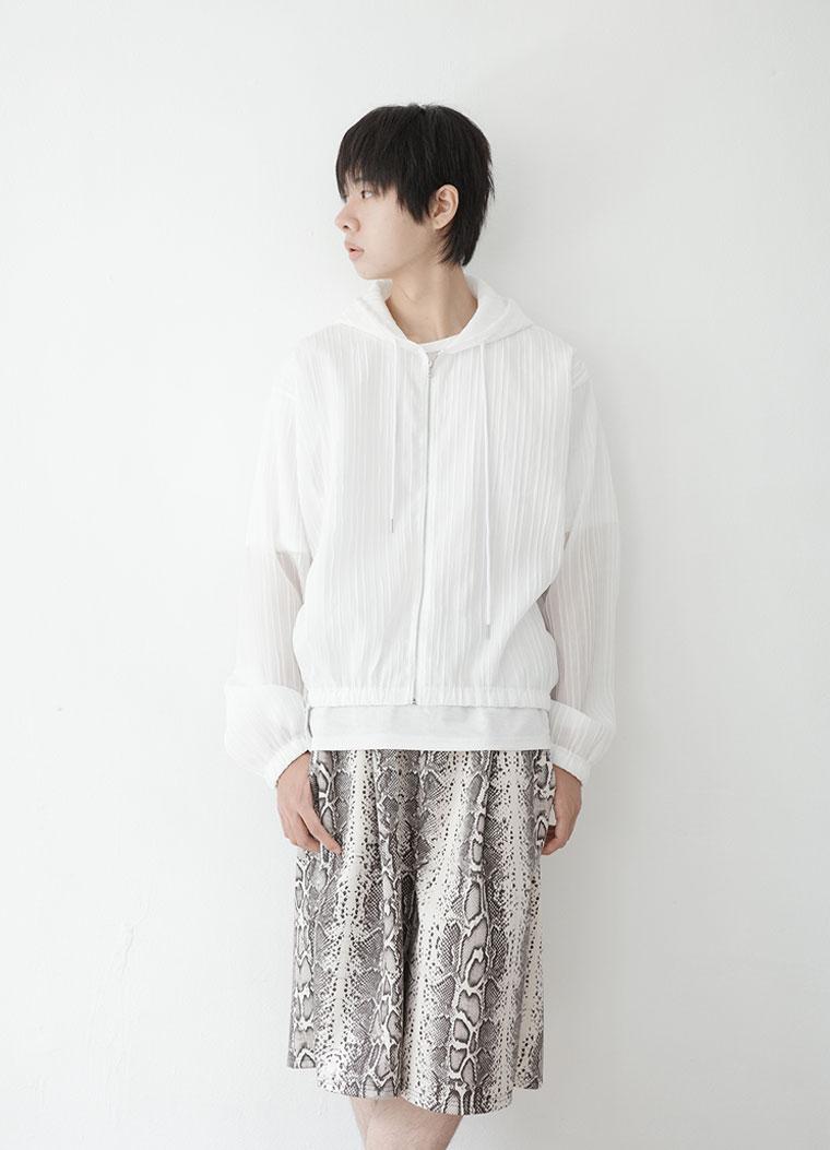 mist pleat wind hoodie