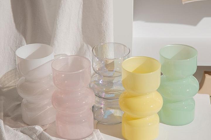 유리 화병 꽃병 vase 인테리어 조화 꽂이 투명 원통 화병