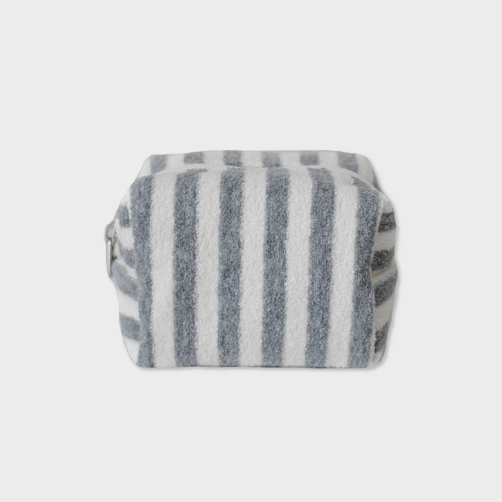 Stripe terry pouch (gray)