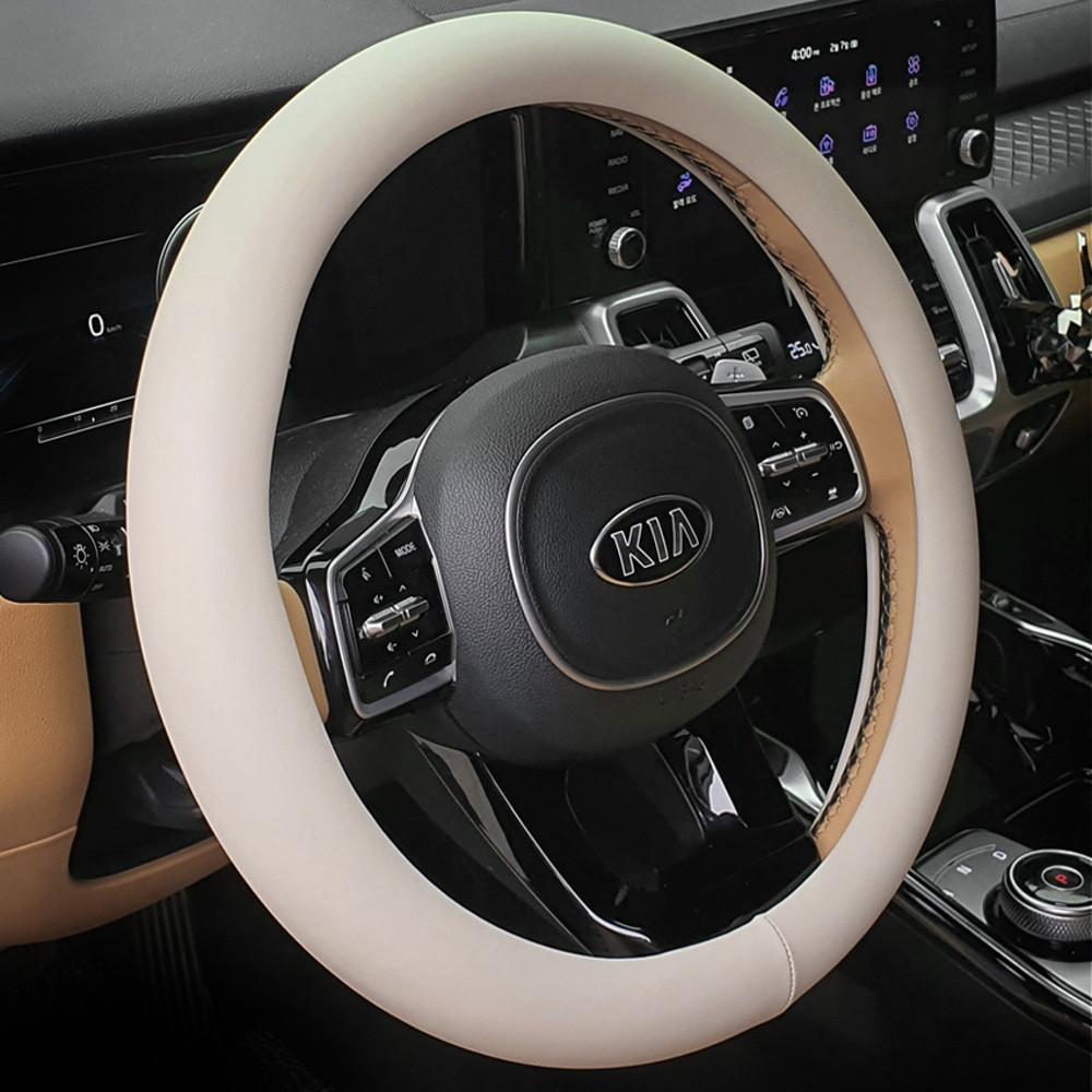 이와이카 자동차 차량 실리콘 핸들커버 원형 일반(무타공) 바닐라베이지