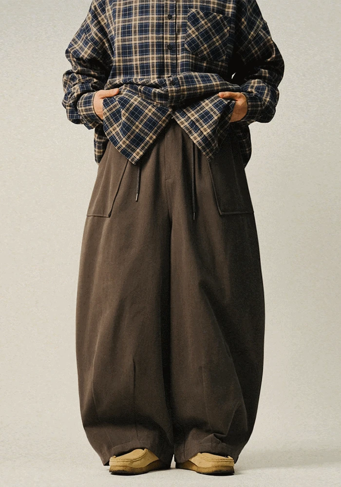 [당일출고][SEMADE] Signature Peach Wide Balloon Pants