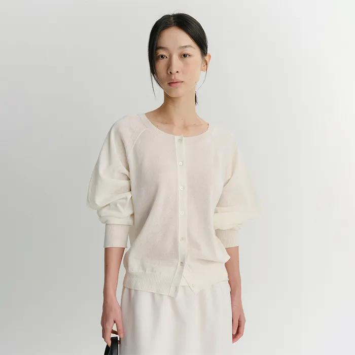 LOA ROUND SLEEVE CARDIGAN (IVORY)