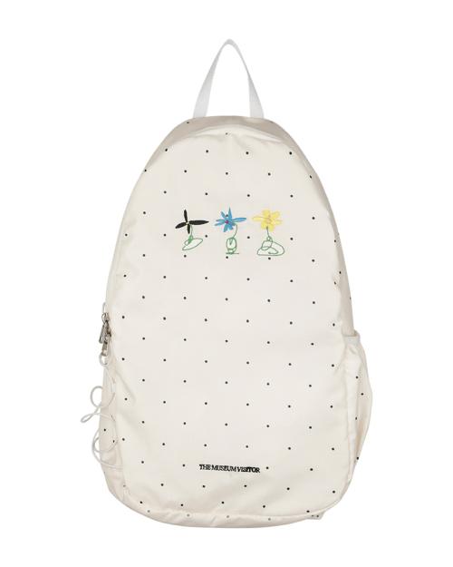 POLKA DOT SYMBOL EMBROIDERED BACKPACK (WHITE)