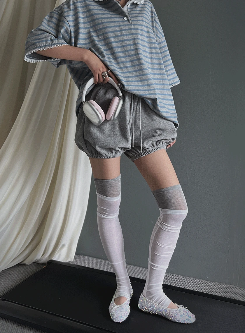 테리 하트리벳 볼륨 하프팬츠
