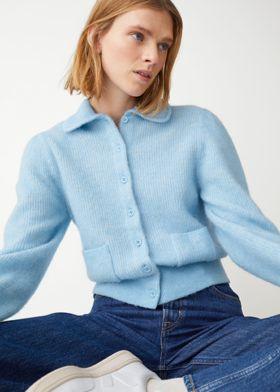 카라 니트 가디건