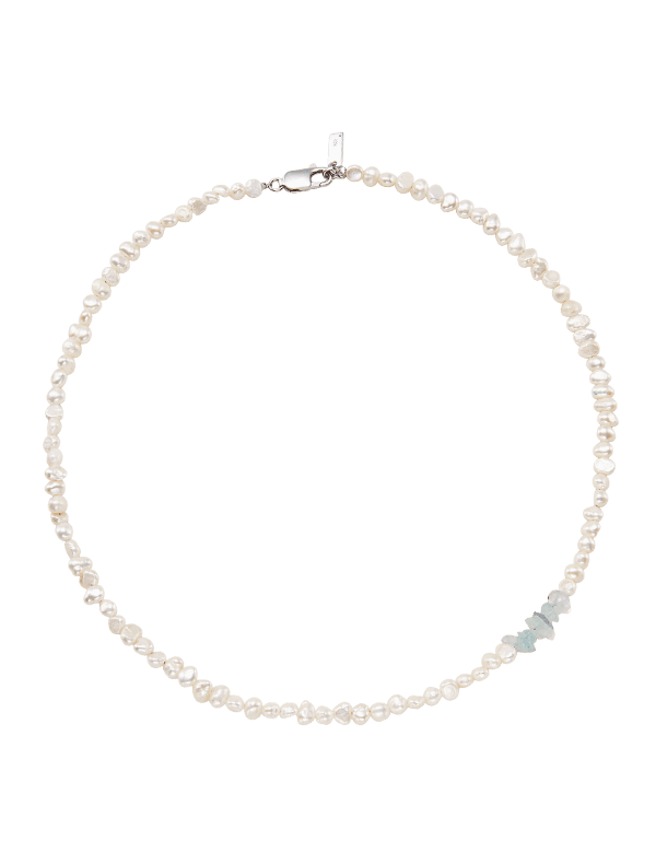 Aquamarine Pearl Necklace