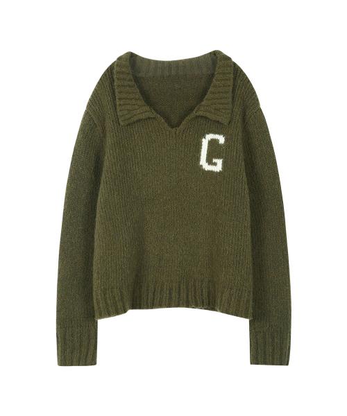 G SPORTS KNIT POLO SWEATER [GREEN]