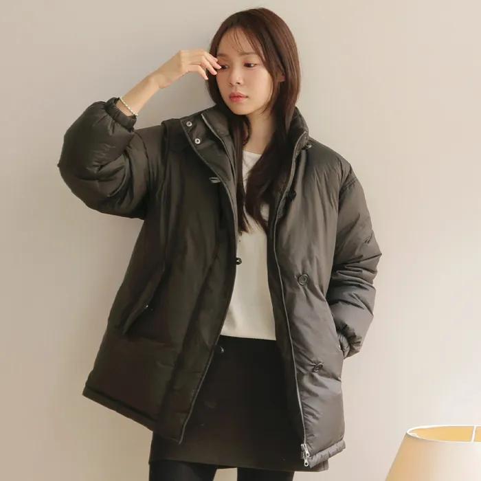 MID-LENGTH DOWN JACKET V2 (KHAKI-BLACK)