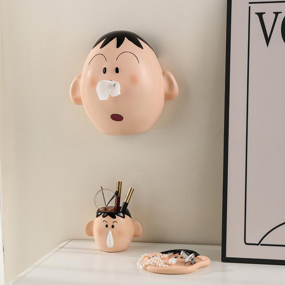 더퐁당 맹구 콧물 휴지케이스 벽걸이 두루마리 각티슈 케이스