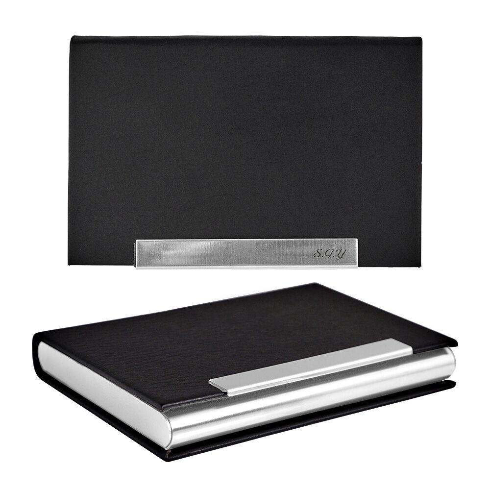 이니셜 각인 가죽 자석 카드 명함 지갑