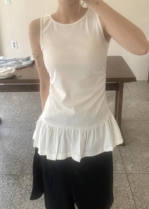 이너 레이어드 프릴 나시 원피스