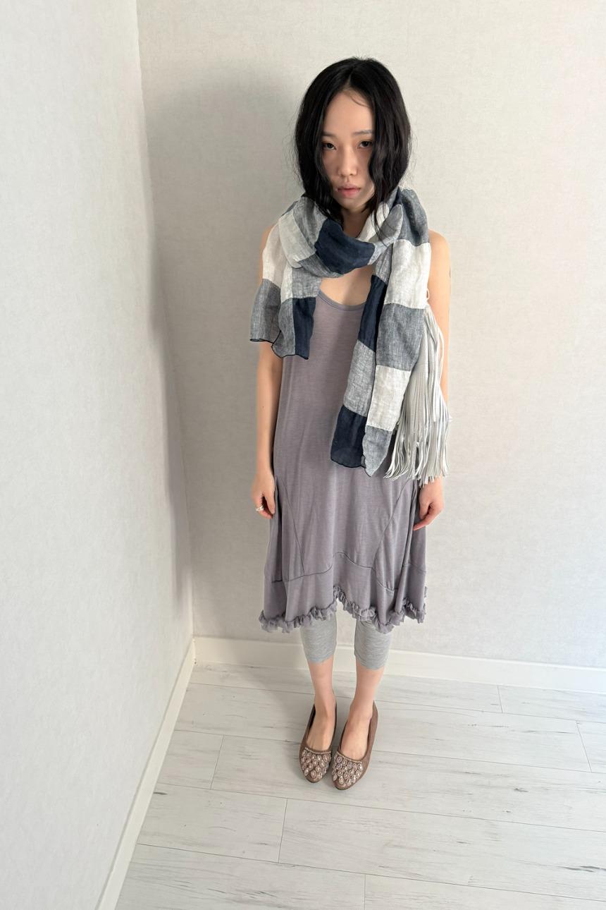 check linen muffler (2color)