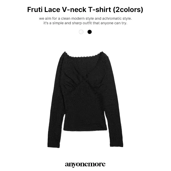 [🐈‍⬛ Only 3days 할인 🐈‍⬛] 프루티 레이스 골지 티셔츠 (2color)