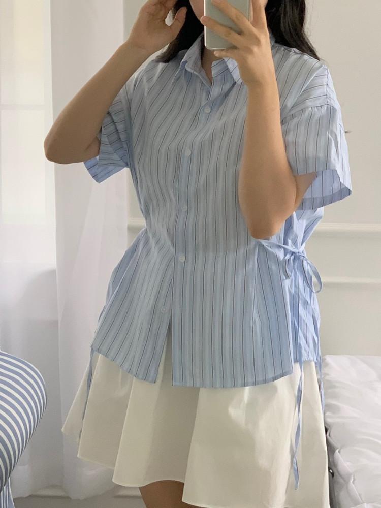 라인 셔츠 [스크런치 세트]