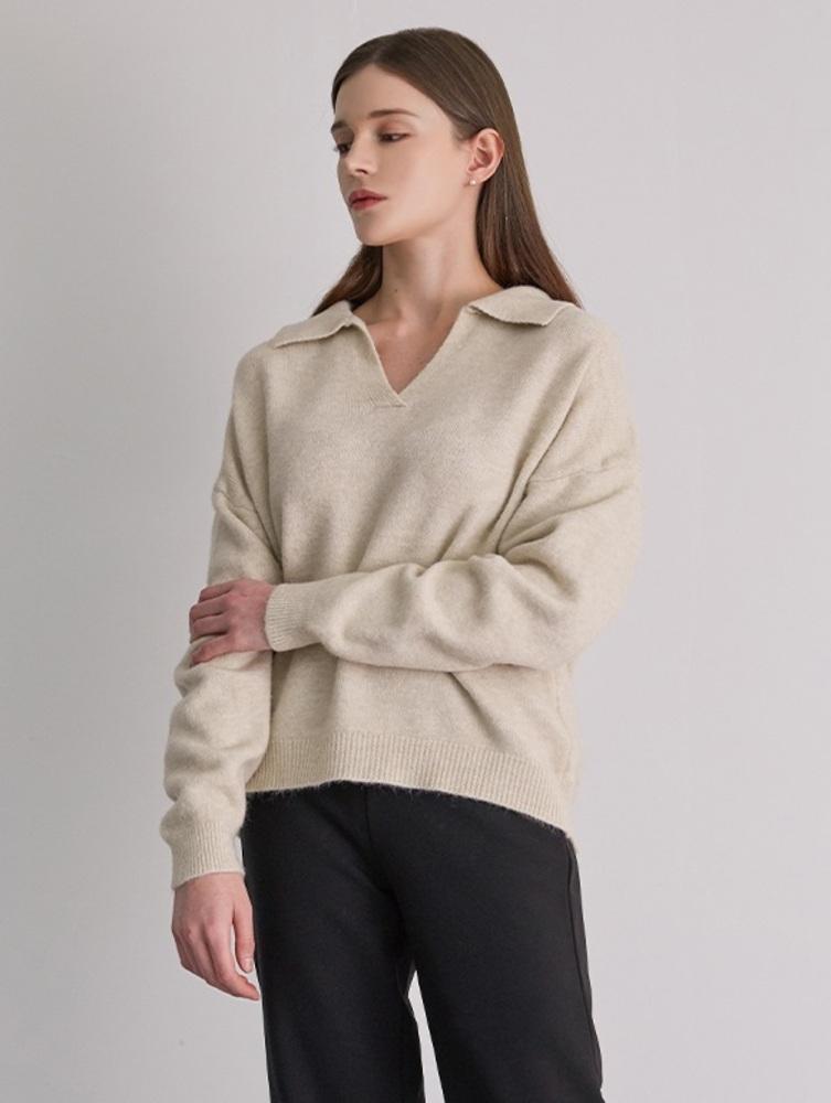 [15% 쿠폰]베이직 오픈칼라 스웨터(VXCLKH2)