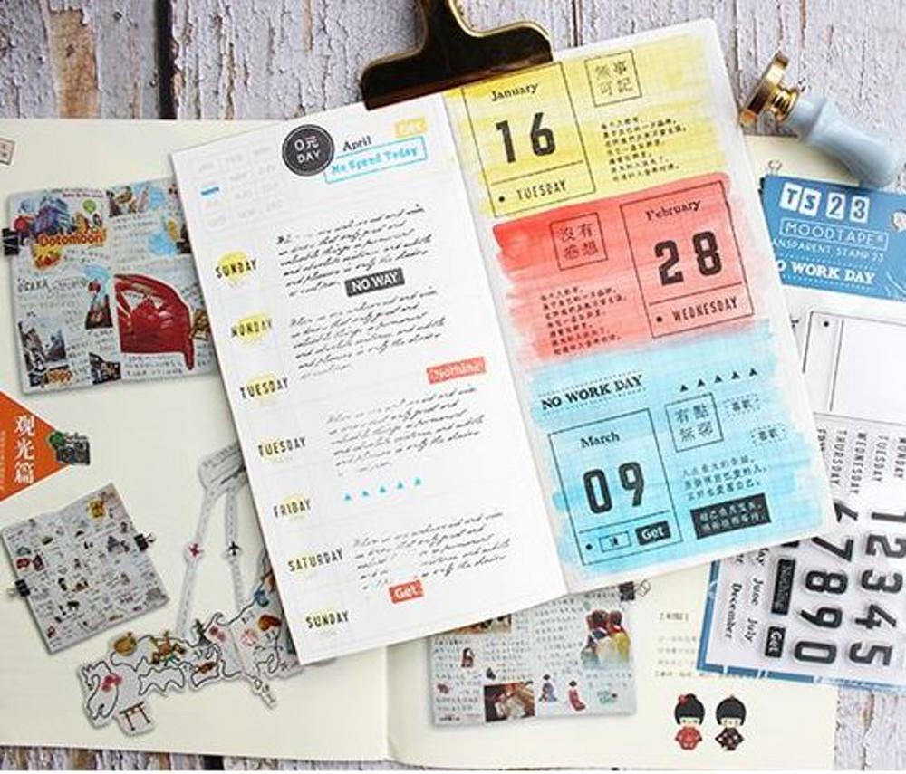 다이어리 달력 날짜 불렛저널 클리어 스탬프 MOODTAPE