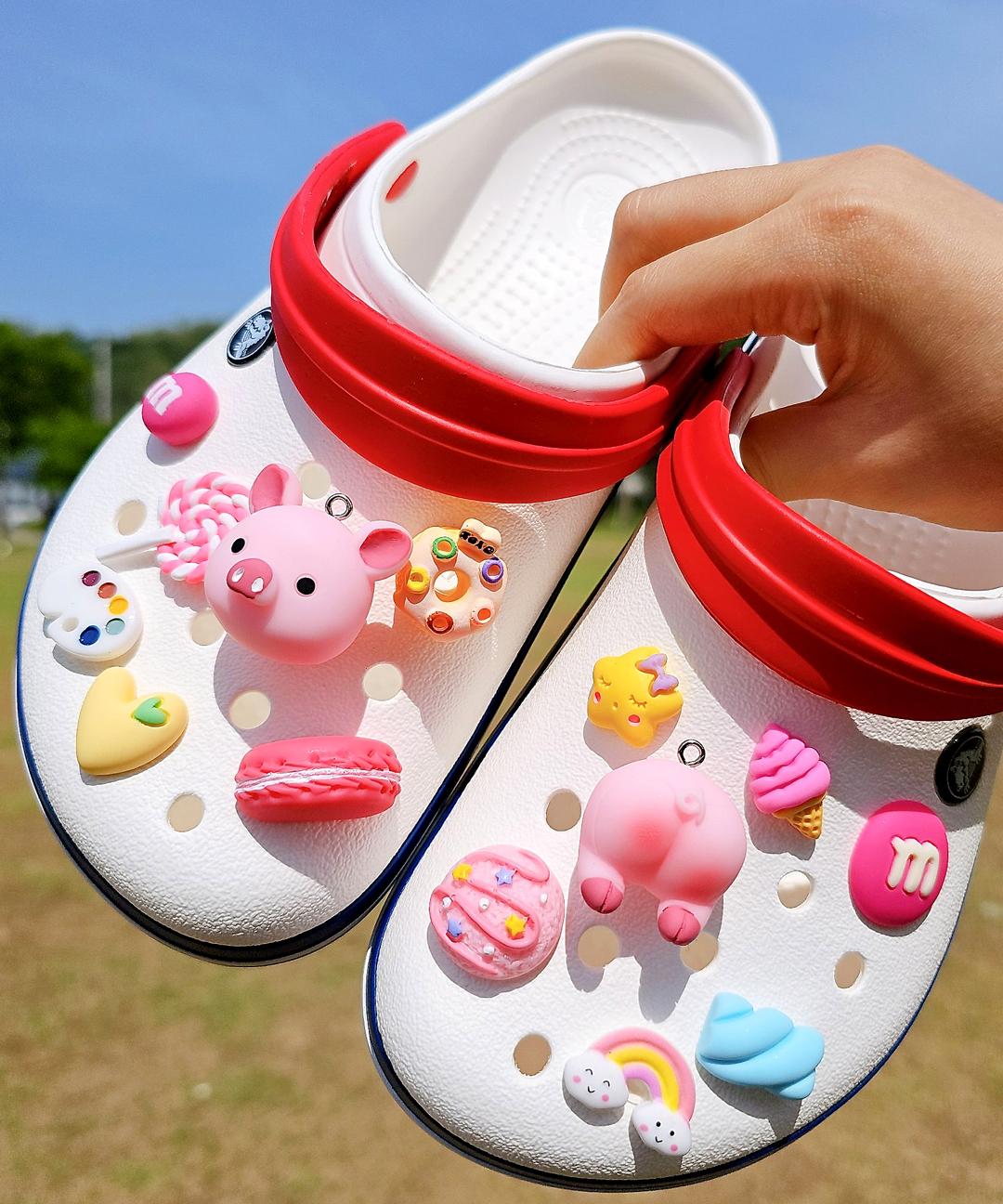 [당일출고] 지비츠 세트 크록스 악세사리 파츠 자비츠 장식 세트 (핑크피그)