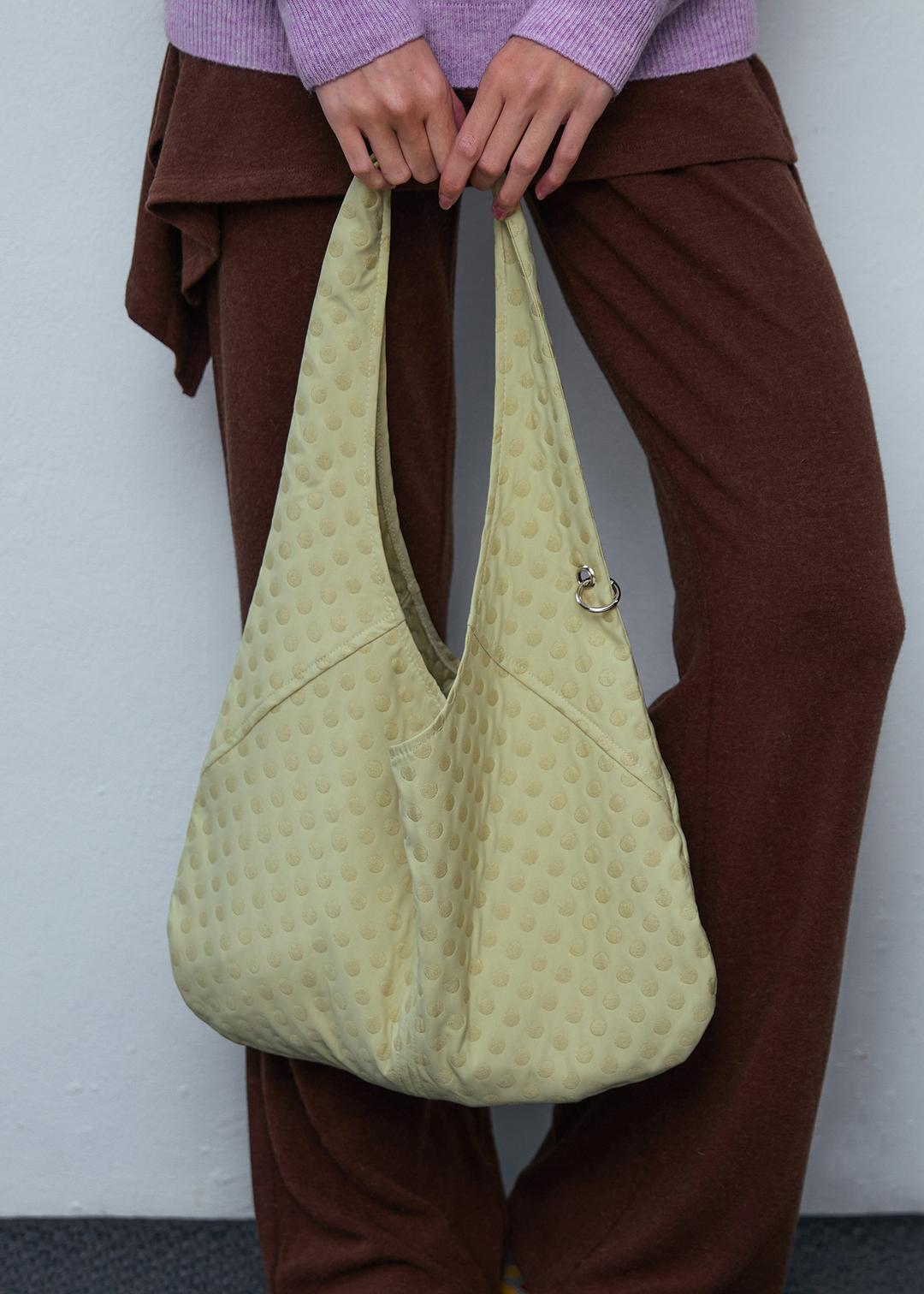 Dot Eyelet Shoulder Bag_Yellow Green