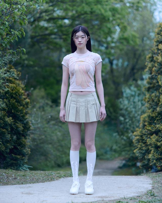 Pehrt(페르트) Mini Silk Slip Skirt & Scruch Set (White