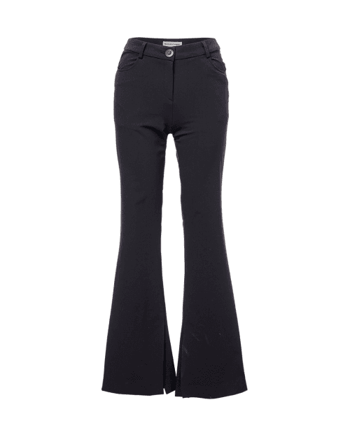 슬릿 부츠컷 트라우져 - 블랙