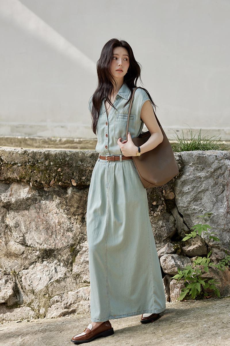 [pre-order] 헤이지 카라 데님 원피스(벨트set)