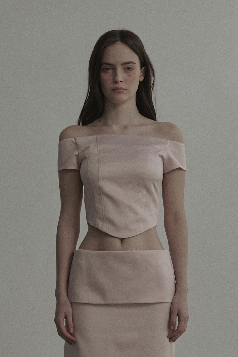 [3월 21일 예약발송] Satin Corset Top-Pink