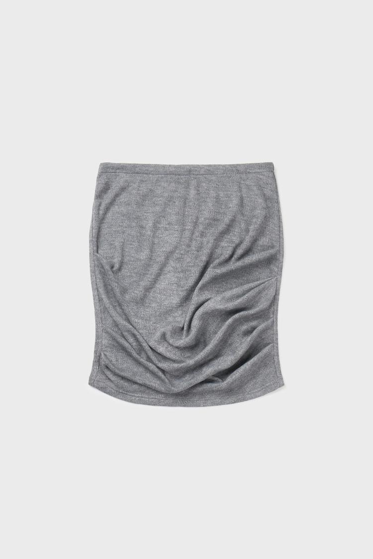 Shirring Knit Skirt - grey