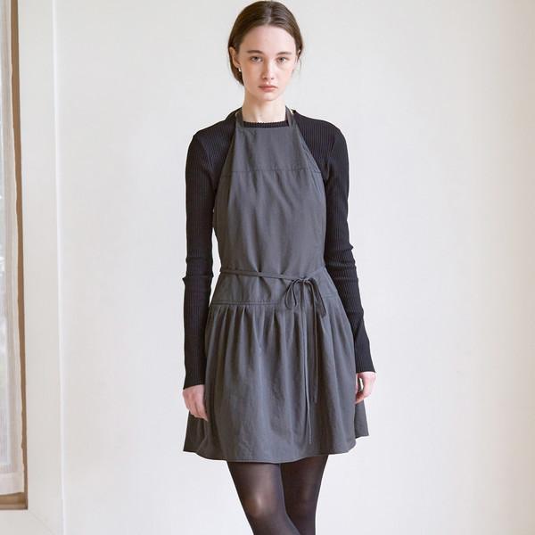 Moonlight Apron Layered Dress (Charcoal)