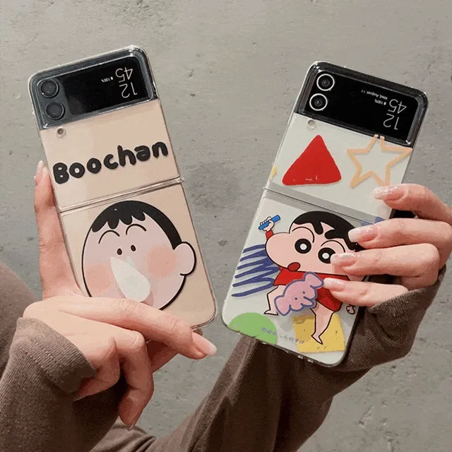[🚀당일출고] 갤럭시 Z플립3 4 지플립 3 4 짱구 맹구 캐릭터 콧물 코끼리 핸드폰 휴대폰 폰 삼성 우정 친구 생일 귀여운 선물 커플 케이스 지플립케이스 지플립4