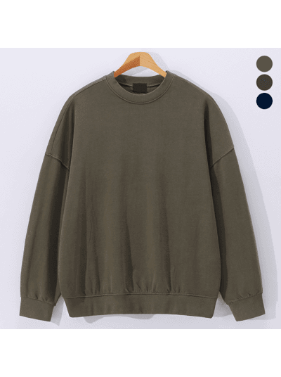 오버핏 피그먼트 빅사이즈 맨투맨 티셔츠 PWRT8151