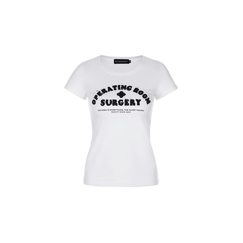 [SURGERY : 써저리] surgery slim fit patch women t-shirt 'white\'