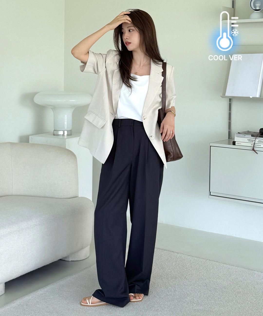 미쏘 [세일🔥/도영도영PICK/누적28만/COOL🧊]핏업팬츠 10부 세미와이드 Basic/Long (MIWTWF530A/MIWTWF540A)
