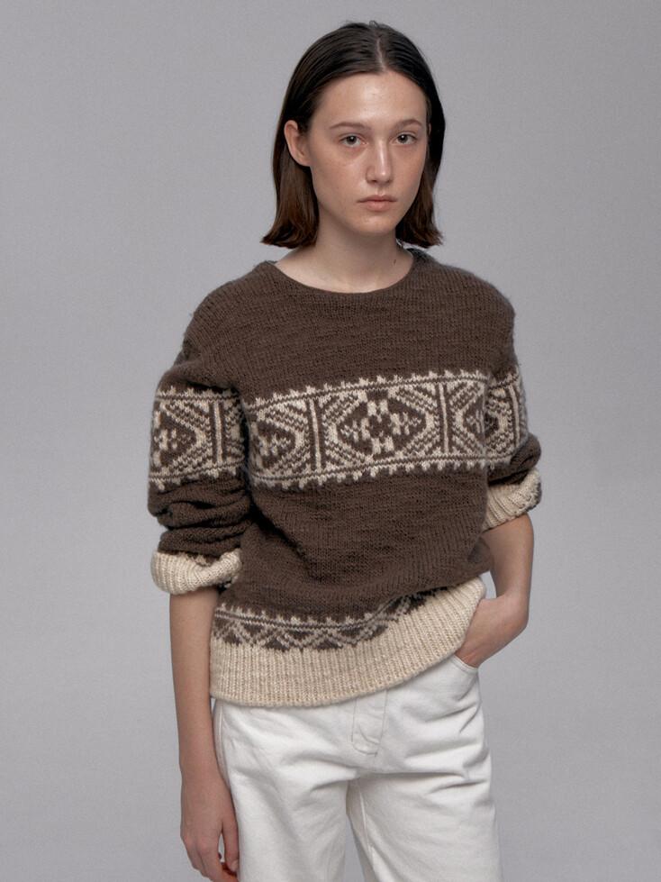 Snow Jacquard Knit(Brown)